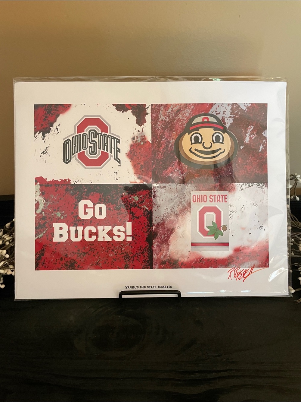 NEW Autographed Richard Russell Print “Warhol’s Ohio State Buckeyes” - 11”x14”